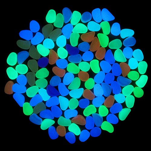 10 stuks glow in the dark stenen, gloeiende stenen, fluorescerende heldere kiezels, lichtgevende stenen voor aquariumtuindecoratie