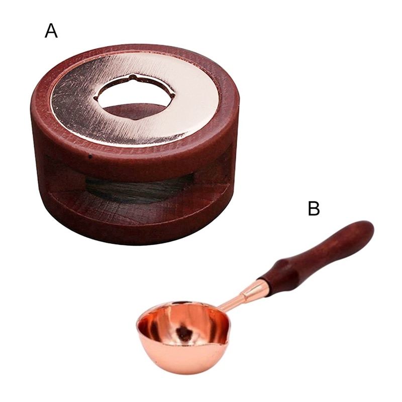 Household Retro Sealing Wax Melting Furnace Sealing Wax Solid Wood Spoon Candle Accessories