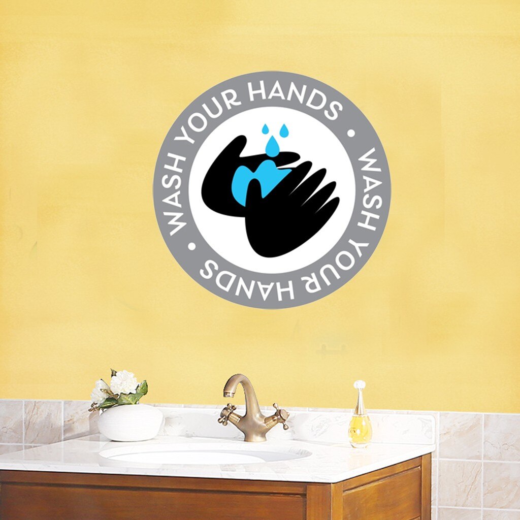 Wash Hands SIGNS Distancing Wash Your Hands Window Glass Decal Quotes & Words fast ship enough stock