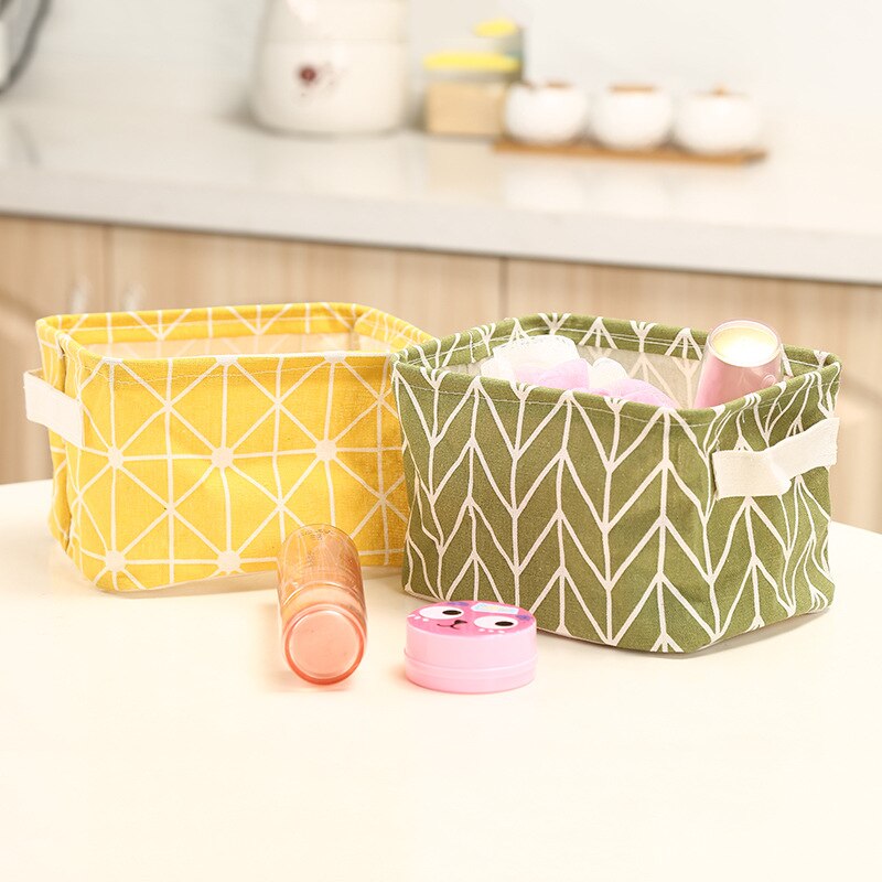 Cotton hand junk basket cabinet desk box cloth storage basket