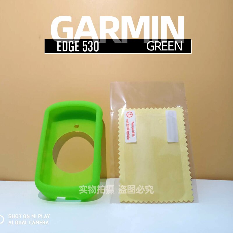 Garmin EDGE 530 funda protectora caso de borde de 520 más 530 de 830 cubierta protectora de silicona GPS de bicicletas ordenador pantalla de protección película: 830 green