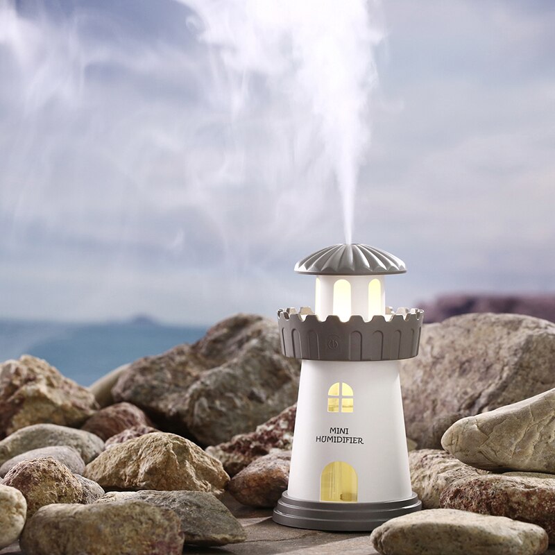 Led fyr luftfugter bil ultralyd tåge maker fogger æterisk olie diffuser aroma lys bil luftfrisker