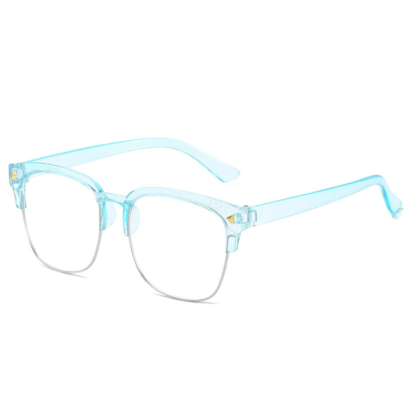 Boy Girl Game Reading Computer Protective Goggle Half-frame Children Glasses Plain Kids Round Anti Blue Light Eyewear: 4-DJ2304-C3