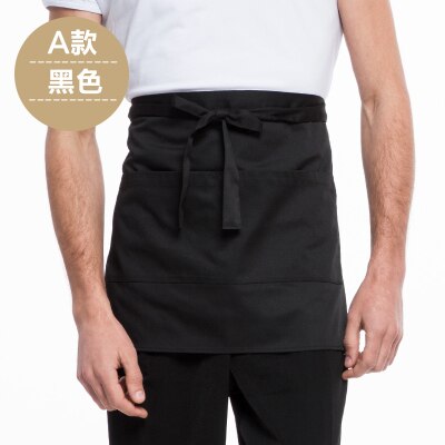 Delantal de Chef medio para restaurante, novedad de verano de , delantal de trabajo para cajero, Catering, uniformes de cocinero,: Negro