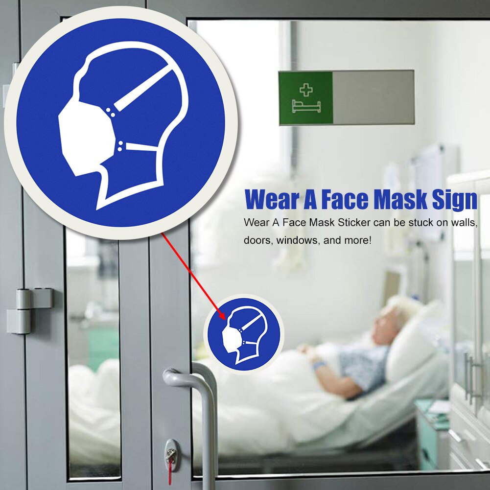 Wear A Face Mask Sign Sticker Decal for Walls Doors Windows