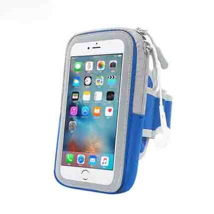 LYBALL Sport Armbag voor iPhone 6 7 8 Plus Touchscreen Armband waterdichte Telefoon Case Outdoor Running Pouch Pack Cover Grote 5.8": Blauw