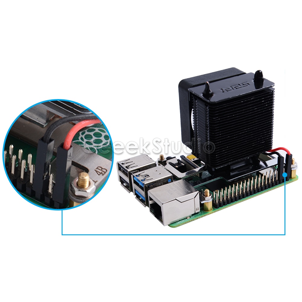 Black ICE-Tower CPU Koelventilator V2.0 Super warmteafvoer 7 Kleuren Licht Beugel 5-layer Case voor raspberry Pi 4B/3B/3B +