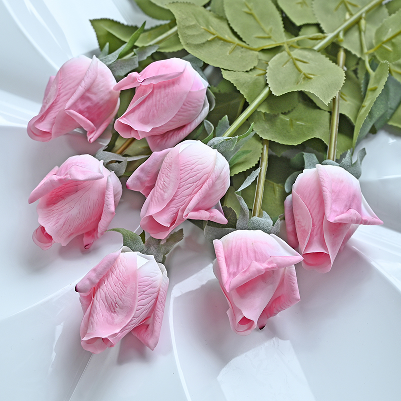 7 Uds. De rosas artificiales, flores de seda de tacto Real para el hogar, mesa de boda, ramo, decoración de: LIGHT BLUE