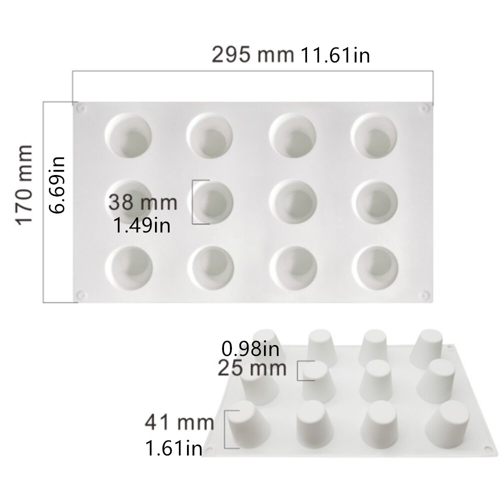 6/8 cavités champignon forme ensemble Silicone moule demi rond gâteau moule cône Silicone moule gâteau décoration outils gâteau outils: E