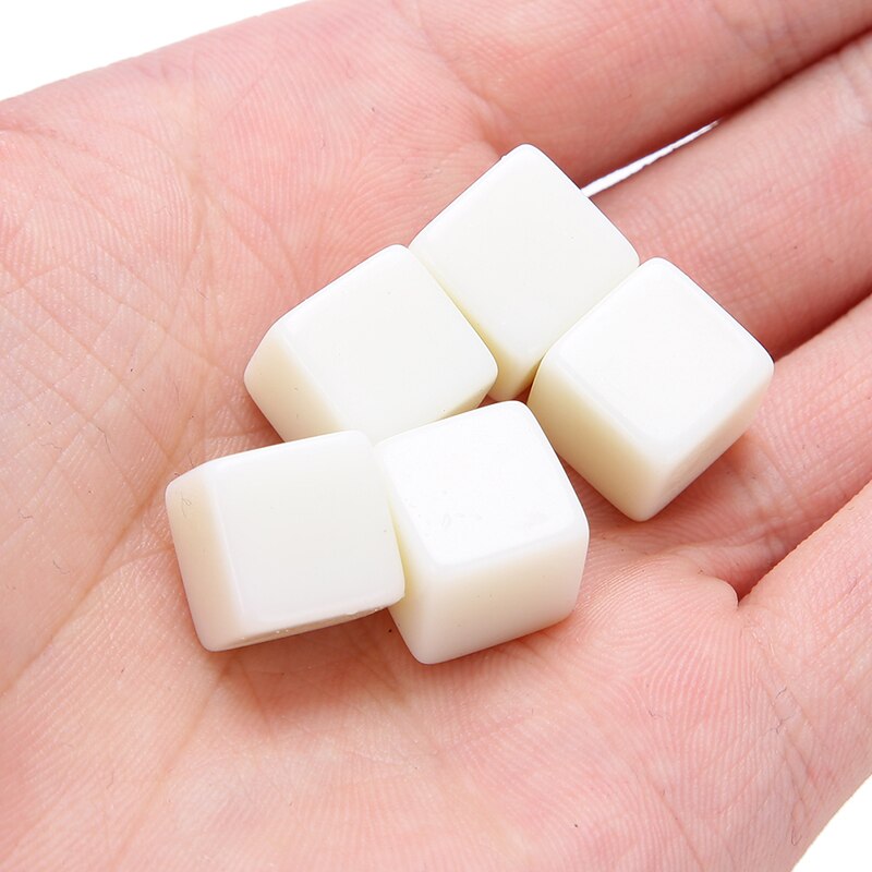 5Pcs D6 Dobbelstenen 12Mm Sterven Zes Zijdige Tafel Gaming Dobbelstenen Leeg Voor Rollenspel Speelgoed