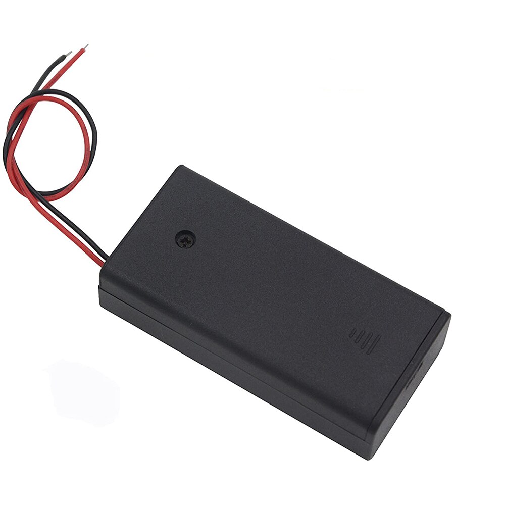 5 pces 2 aa bateria titular caixa de armazenamento com capa 2x 1.5v aa bateria titular caso com fio leva e interruptor de ligar/desligar