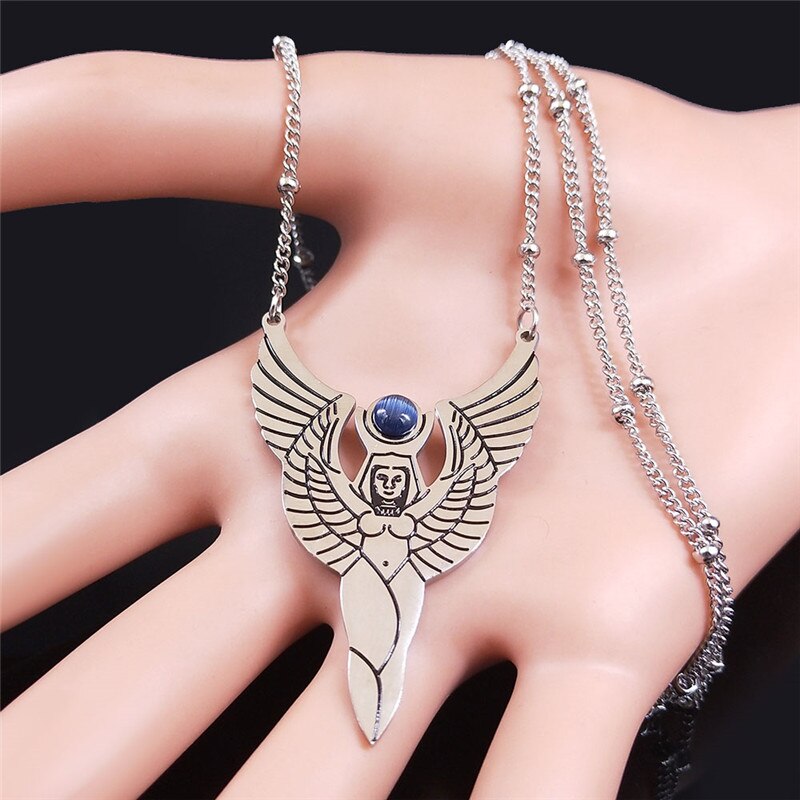 neue Sonne Göttin Edelstahl Halskette Kette für Frauen Silber Farbe Halskette Schmuck collares mujer N4030S02