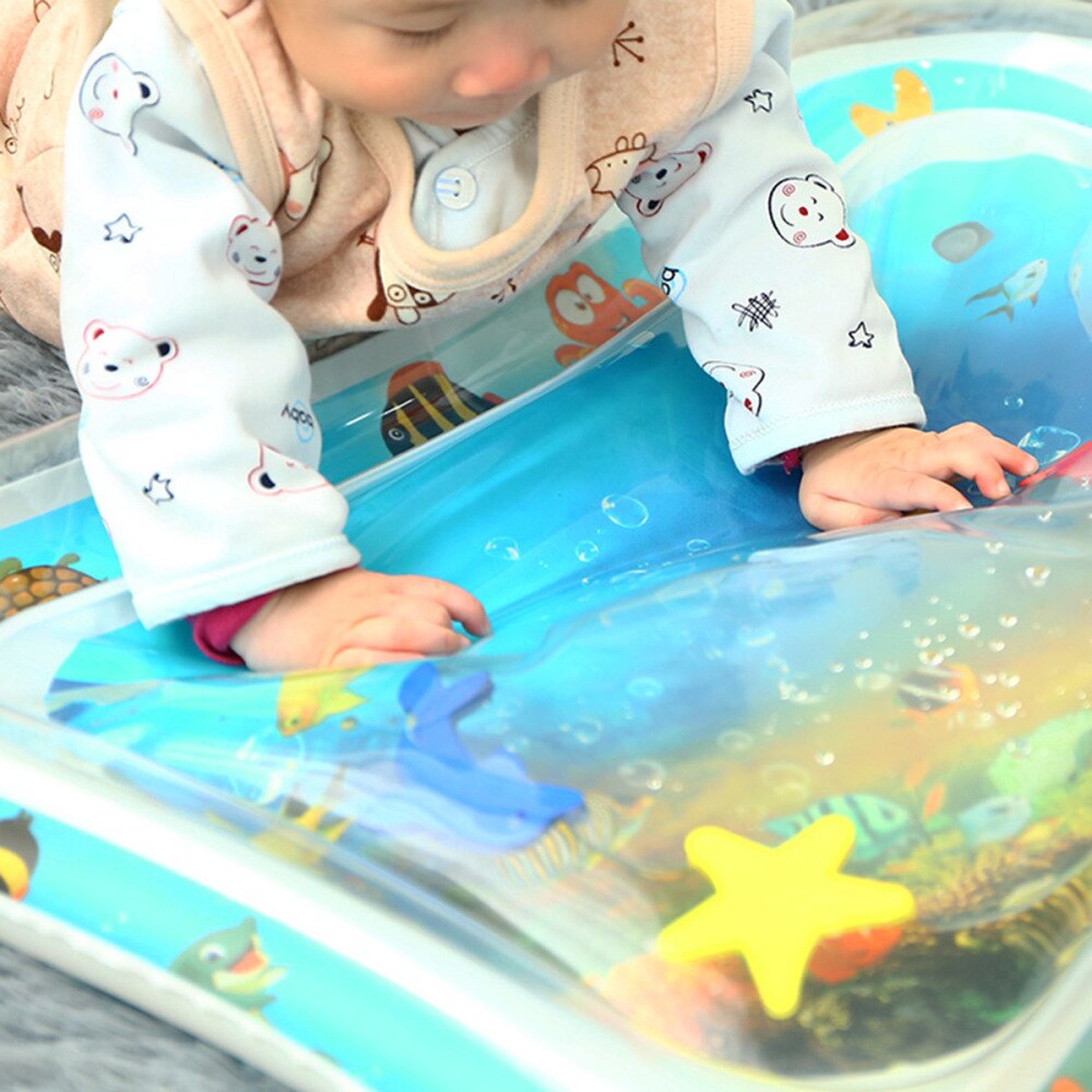 1pc almofada de água inflável criativo jogando almofada inflável rastejando almofada tapete de jogo de água do bebê esteira de água (padrão de peixe-palhaço)