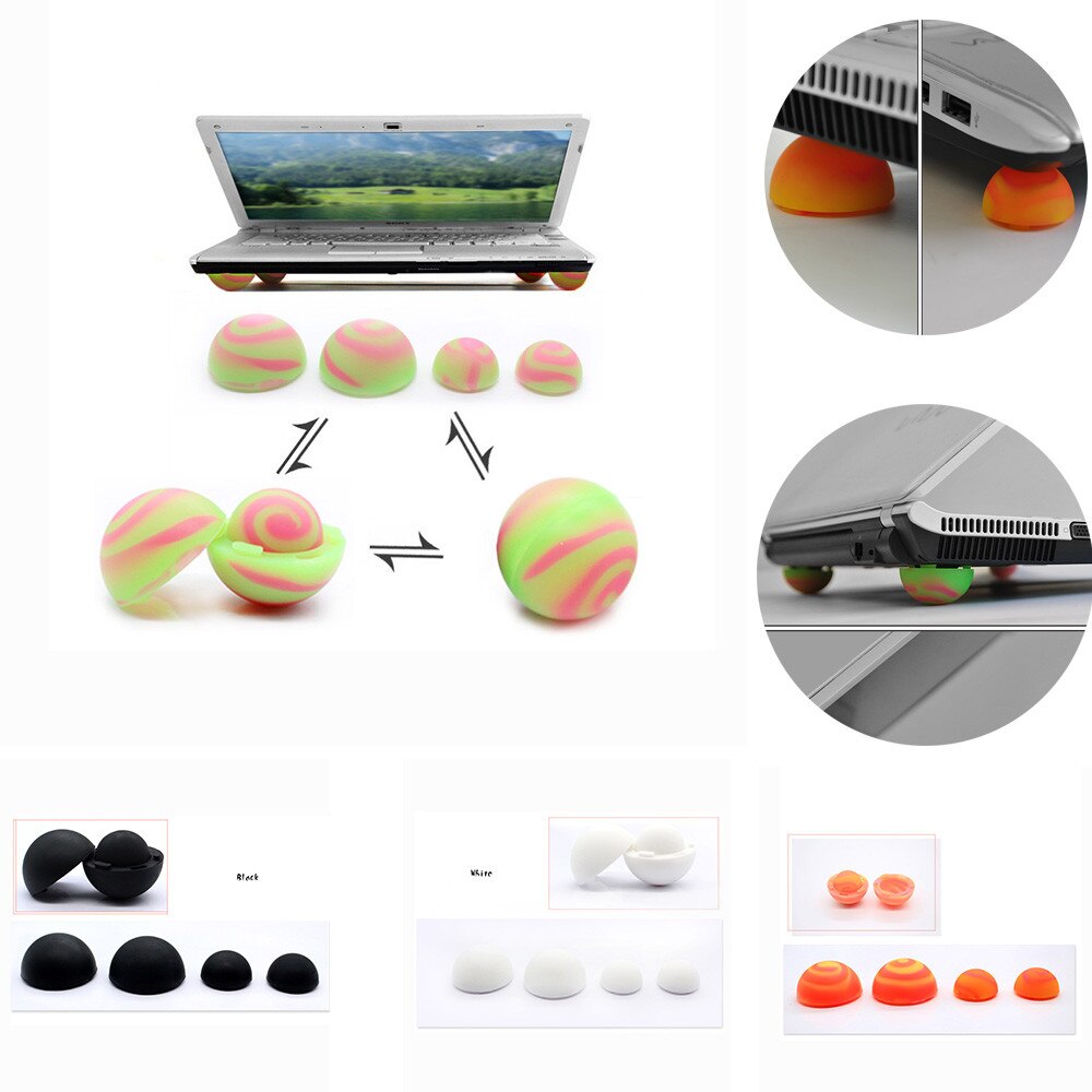 4 Stks/set Laptop Cooling Pads Ball Cooler Universele Praktische Notebook Skidproof Voeten Warmte Reductie Cooler Stand Houder