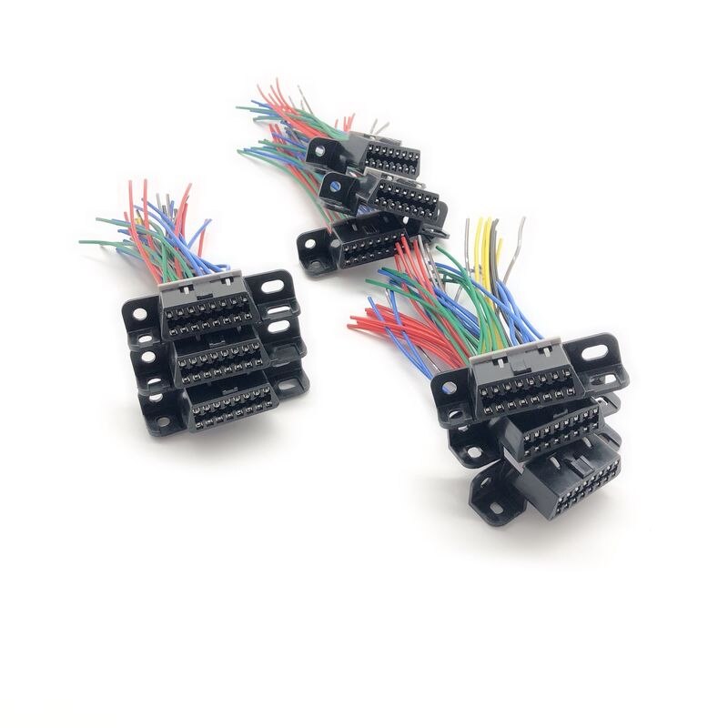 Universal Full Line 16 Pin Core OBD Plug OBD2 16pin Female Adapter To Open End Automotive Computer Detection Connector DIY Cable