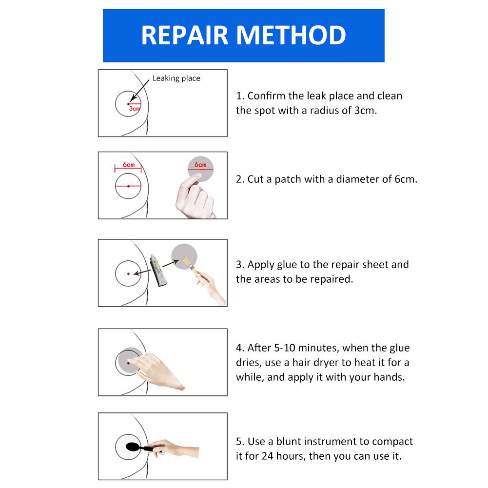 8PCS/Set PVC Repair Patch Glue Kit Waterproof Durable Repair Kit For Inflatable Boat Leather Sofa For Repair Accessories Newest