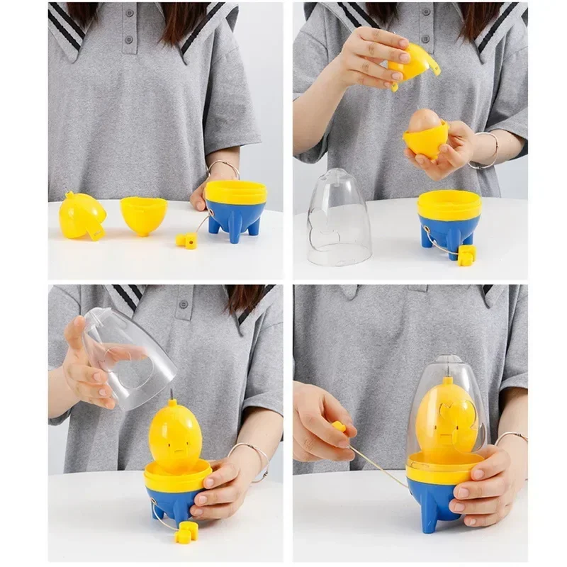 Egg Yolk Shaker Egg Scrambler Gadget Manual Mixing Golden Whisk Eggs Spin Maker Puller Baking Tools Kitchen Accessories