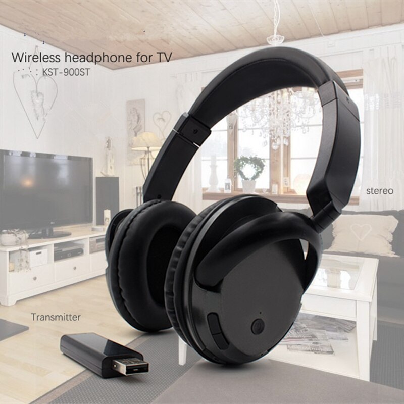 Tv genopladeligt multifunktions 2.4g trådløse headset tv hovedtelefoner med mikrofon til tv pc ipad telefoner  mp3