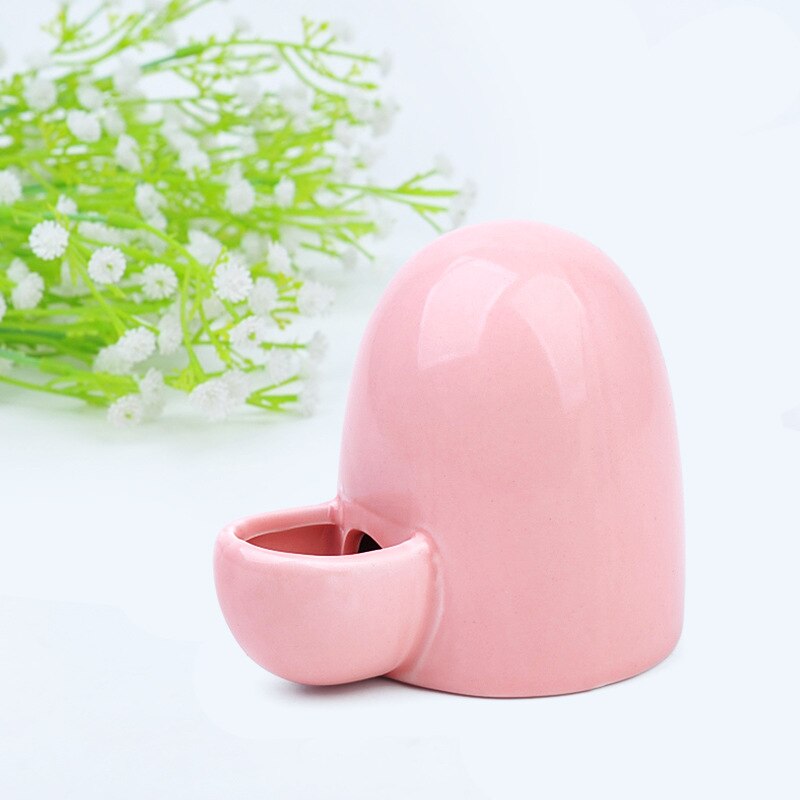 dispensador de agua automático de cerámica para mascotas hámster, dispensador de agua silencioso, alimentador de agua, Mini hervidor de erizo africano: pink