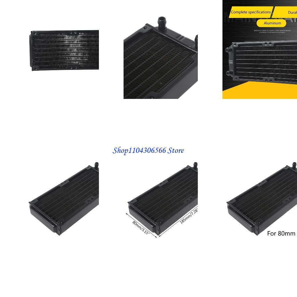 02DD 10 Rohr Aluminiumwärme -Wärmetauscher Kühler für PC CPU CO2 CO2 COOL SYSTEM COMPUTER G1/4 "Aluminiumkühler mit Rohr