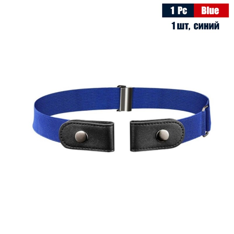 Cinturón elástico sin hebilla para hombre, sin hebilla, para pantalones vaqueros: Blue
