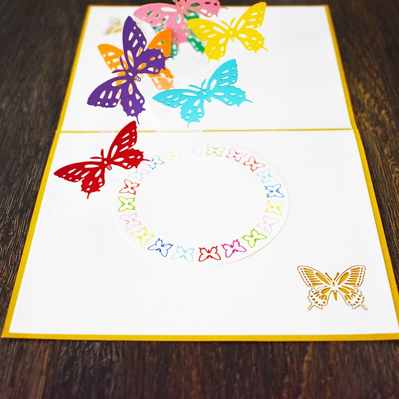 3D pop-up butterfly greeting cards Thanksgiving postcard birthday card children friend postcard with envelopes