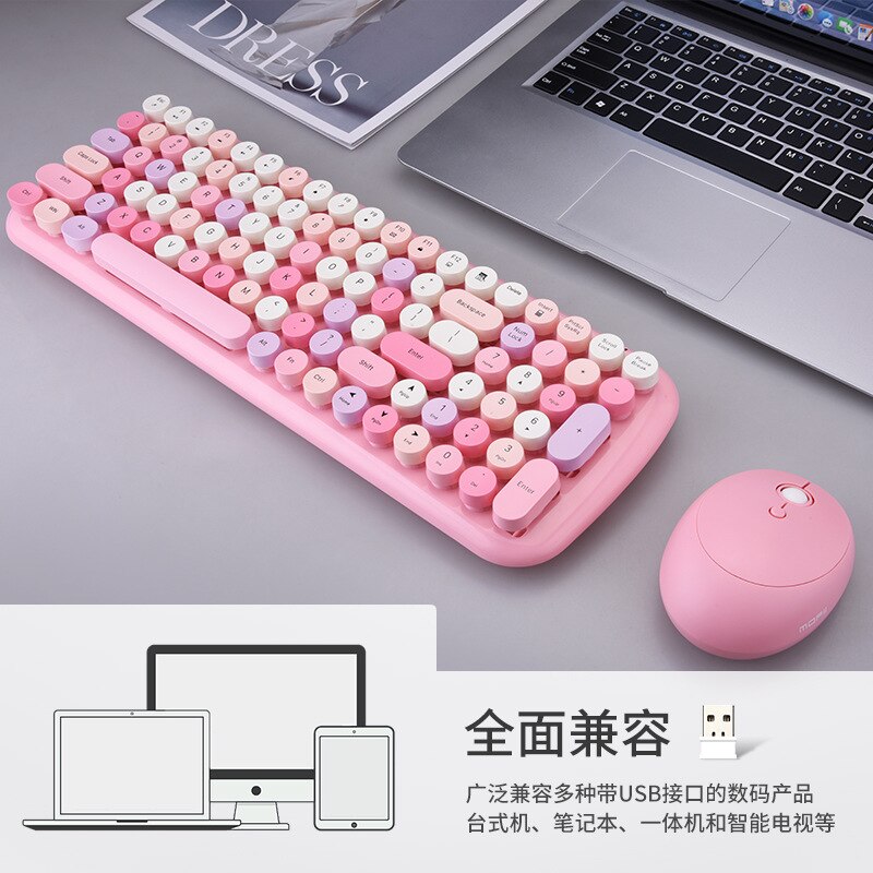 Ferris Candy XR Pink GIRL'S's Heart Wireless Keyboard and Mouse Set