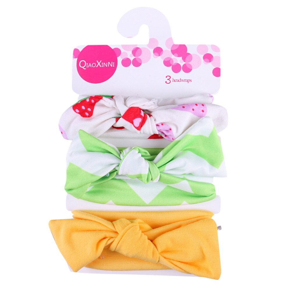 Baby pannband 3 st barn blommigt pannband flickor baby elastisk pilbåge tillbehör hårband set baby hår accessoarer: B