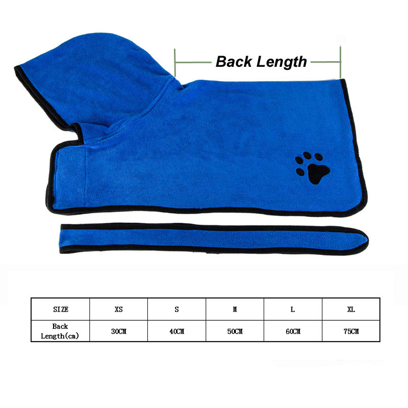 Soft Super Dog Bathrobe Pet Dog Towel for Small Medium Large Dogs Microfiber Pet Dog Cat Bath Drying Towel