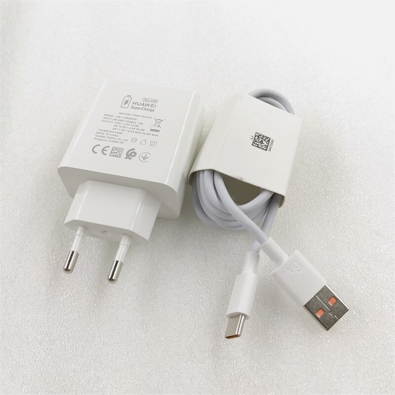 Original Huawei 66w Super Fast Charger 6A USB Type C Cable For Huawei Mate 40 mate30 40 P50 P40 P30 Pro Nova 9 8 Honor 50 SE V40: EU and 1M cable