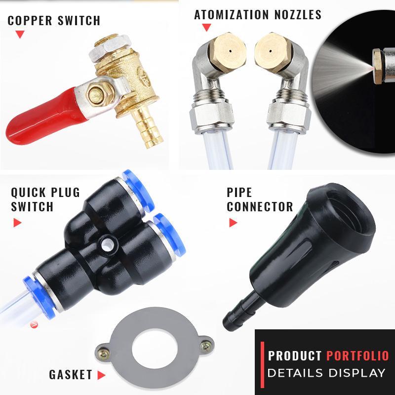 Stofvrij Haakse Slijper Schild Set Met Verstelbare Water Klep Dubbele Verneveling Nozzles Water Toevoeging Stofkap