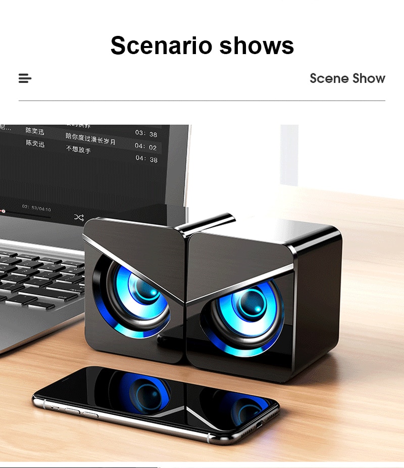 Pc Gaming Speakers 2.1 Kanaals Stereo Desktop Computer Sound Bar Luidsprekers Met Compact Size Bluetooth Speaker