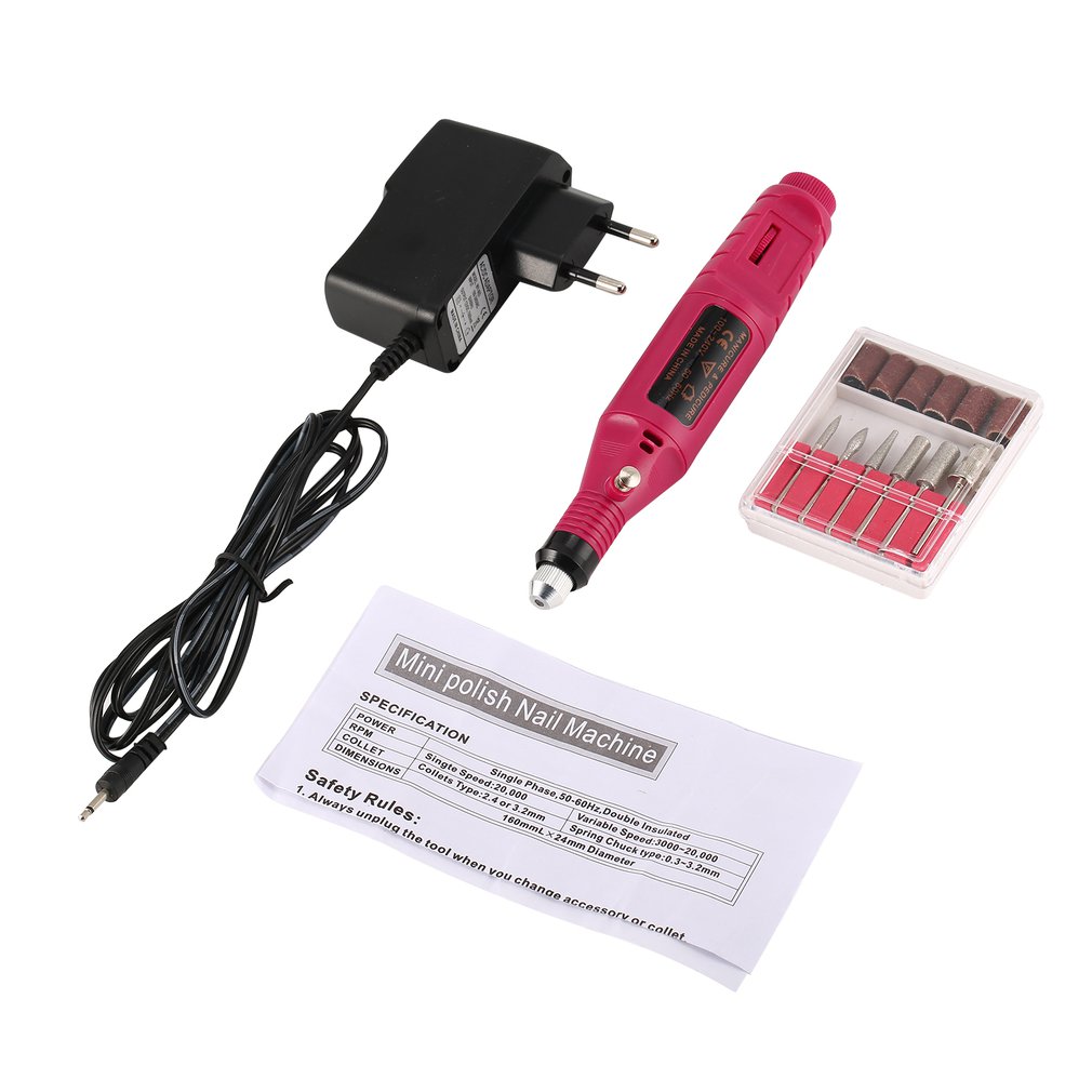 Elektriska nagelborrmaskin nagelslip manikyr pedikyr bestanden gereedschap kit gel remover nagel polijsten snijders kit