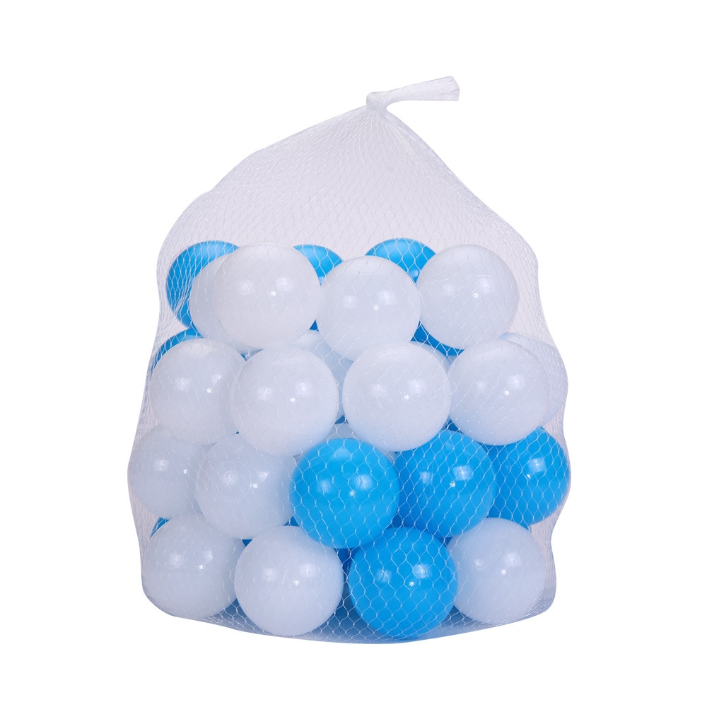 100 stks/partij Milieuvriendelijke Blauw + Wit Zacht Plastic Water Zwembad Ocean Wave Ball Baby Grappig Speelgoed Stress Lucht Bal Outdoor fun Sport