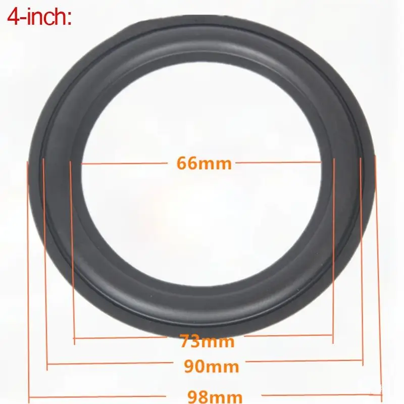 4 5 6.5 8 10 12 inch Zwart Speaker Rubber Surround Reparatie, algemene Vouwen Ring Rand DIY Speaker Subwoofer Accessoires