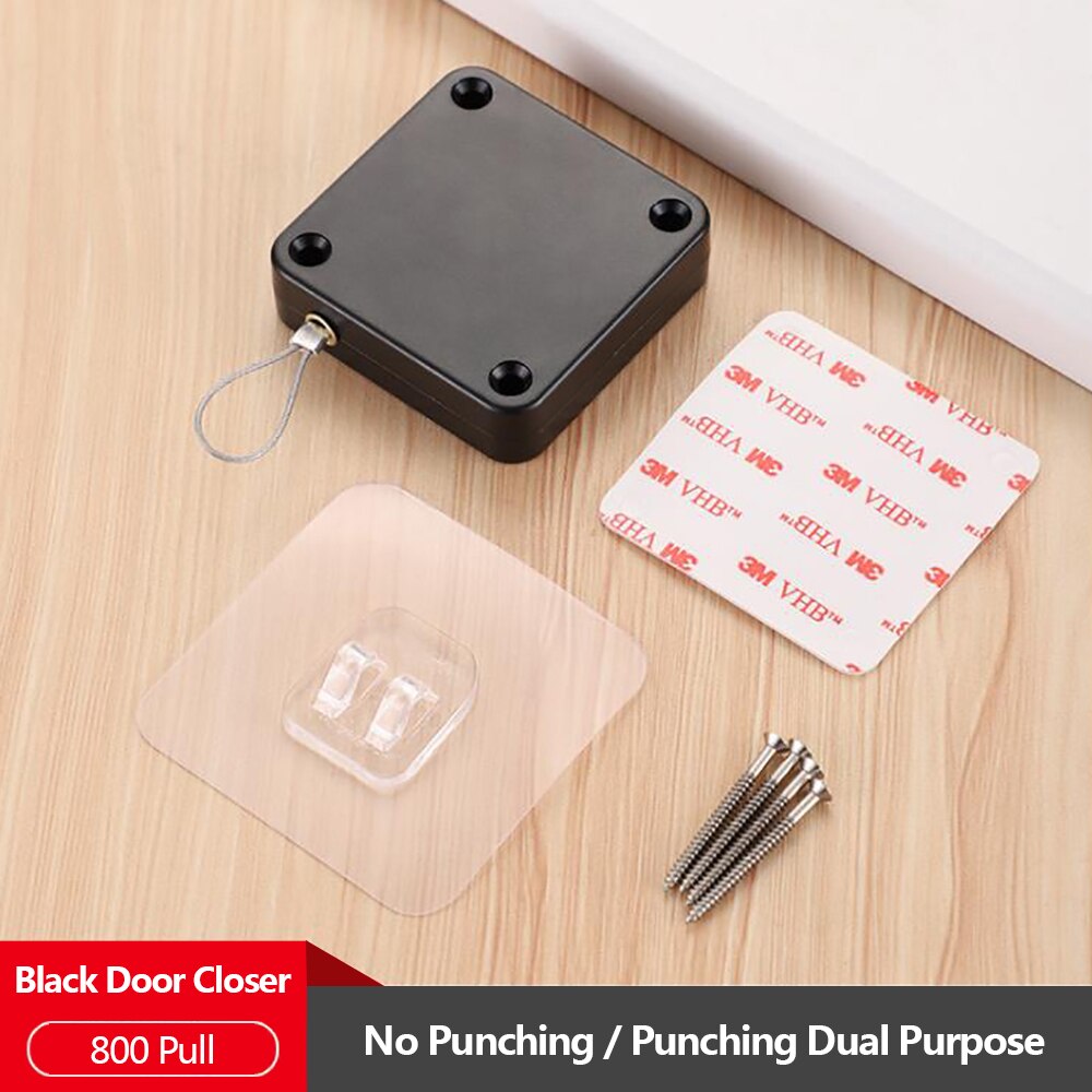 Punch-Gratis Automatische Deurdranger 500G-1000G Spanning Sluiten Apparaat Zien Automat Deur Hardware Soft Close meubels Hardware: 800P-Black