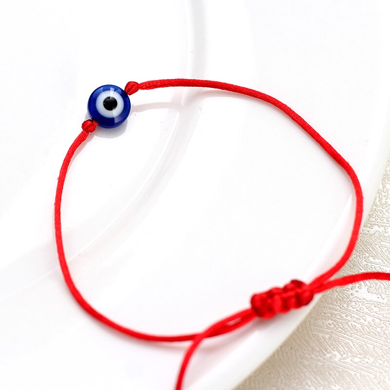 Mal de ojo azul amuletos contra el mal de ojo pulsera de cordel rojo hilo cuerda pulsera para Mujeres Hombres joyería de mal de ojo EY4704