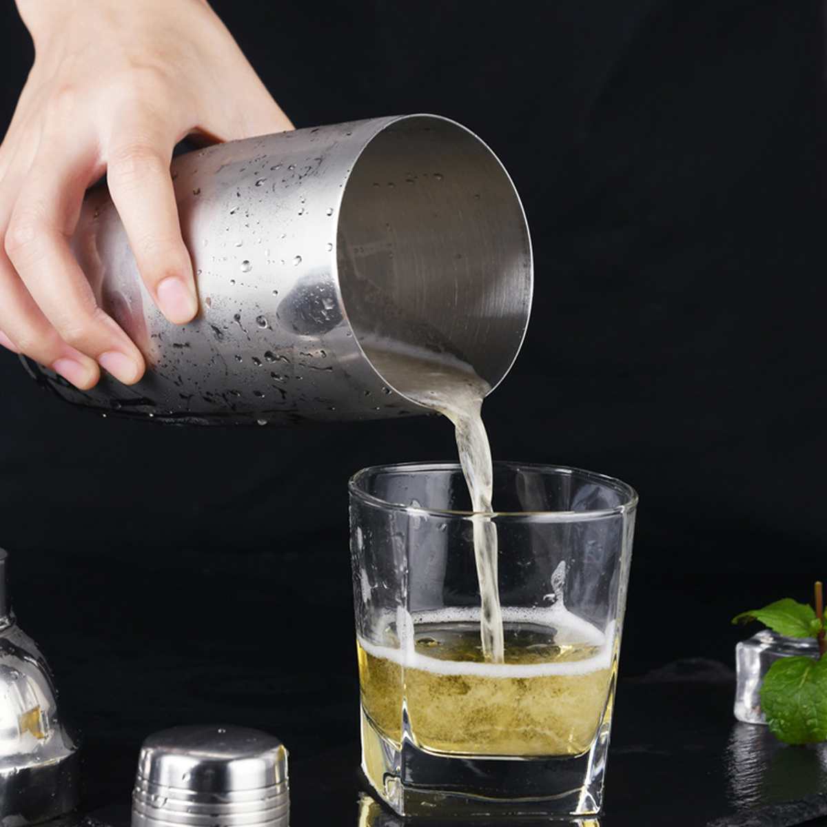 1 stk 550/750ml rustfrit stål sne kop cocktail shaker martini drink boston party bar værktøj vin shaker