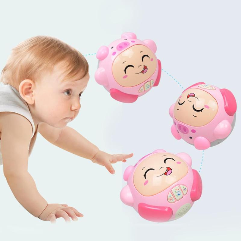 Cute Cartoon Electric Rolling Ball Light Sound Funny Toys Children Baby Musical Toy