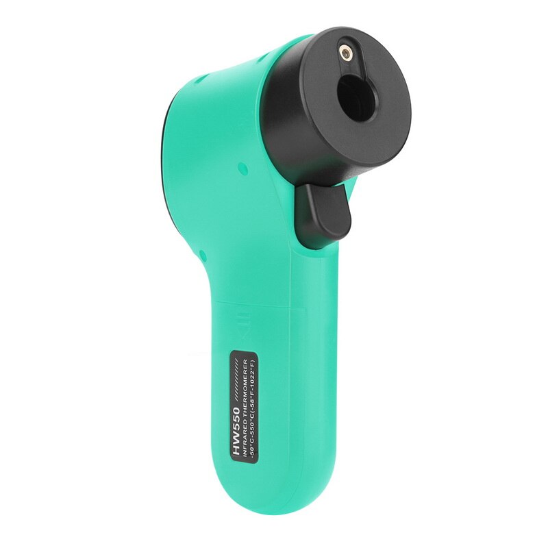 Hw550 temperatur -50 ~ 550 °c håndholdt infrarød termometer berøringsfri lcd køkken digital termometer sensor: Grøn