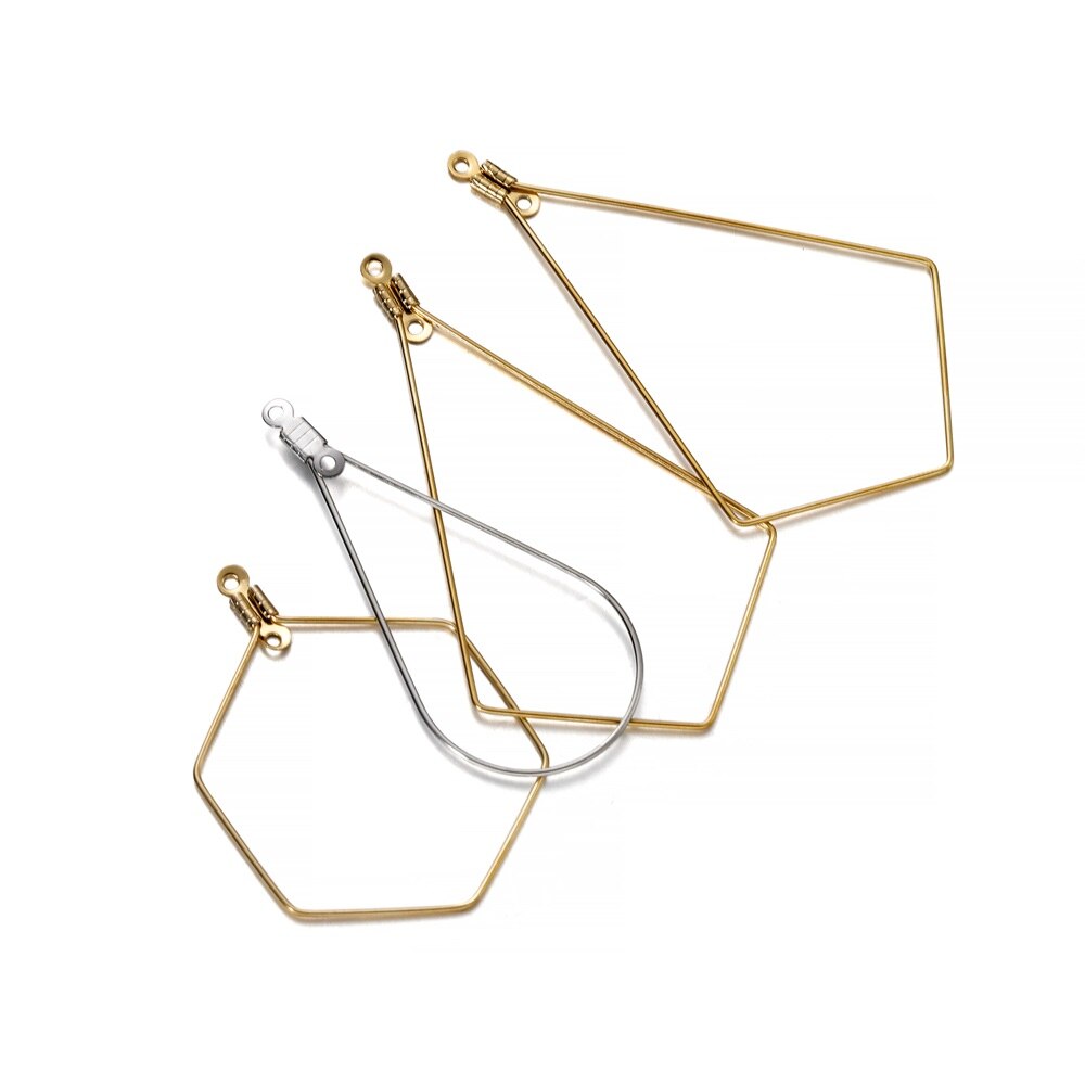 10/20 stuks roestvrijstalen oorbellen geometrische vorm hangers connector bevindingen sluitingen haken voor doe-het-zelf sieraden maken accessoires