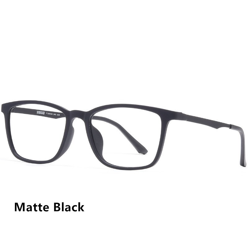 Yimatuili Comfortabele Vierkante Hoge Quali TR90 Eyewear Mannen Ultra Licht Puur Titanium Recept Brillen Frame Optica Y8808: Black