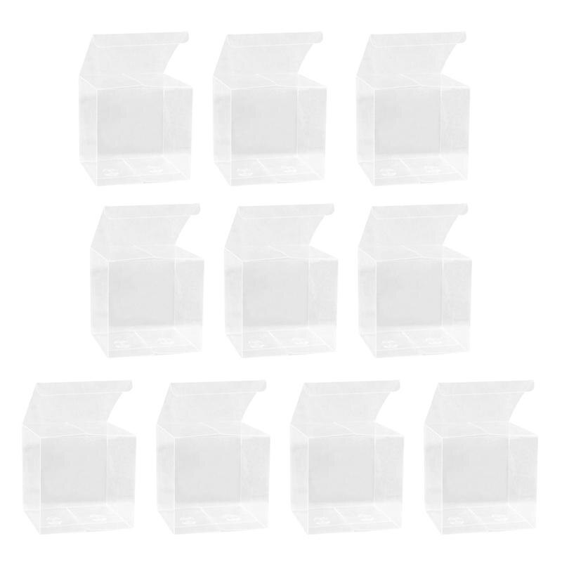 10/25Pcs 4X4X4Cm Clear Plastic Pvc Verpakking Transparante Candy Apple Box Voor Wedding Party Pvc Plastic Verpakking Doos
