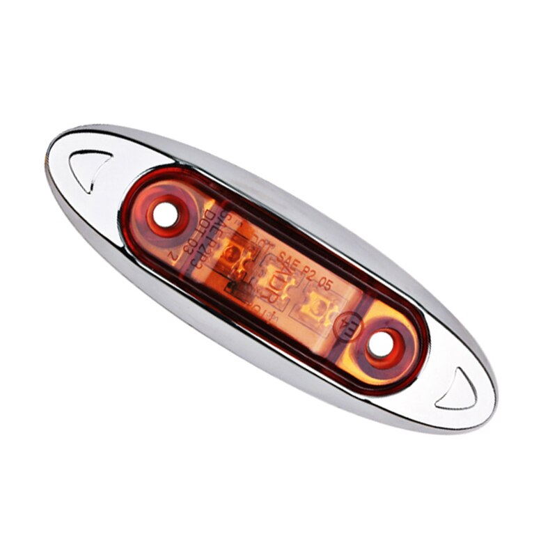 10pcs Amber Zijmarkeringslichten Lampen Lampen Lens Lichtgevende Vervanging Vrachtwagens Trailer 3-LED Verlichting