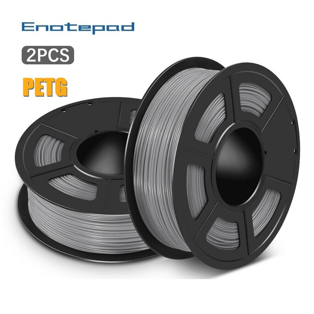 Enotepad PETG 3D Printer Filament Combo 2Rolls/Set 1.75mm Black Color PETG 3D Filament Consumables 1KG/2.2LBS