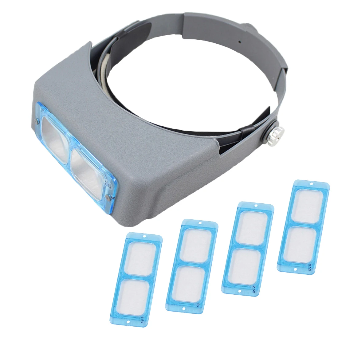 Hoofd Dragen Vergrootglas Loupe 4 Vergrotingen Bril Dubbele Lens Head-Gemonteerde Hoofdband Reading Vergrootglas