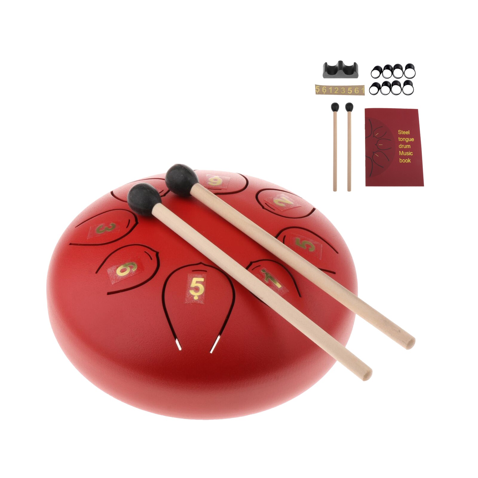6" Steel Tongue Drum Handpan Hand Pan Drum w/ Bag Mallets Mind