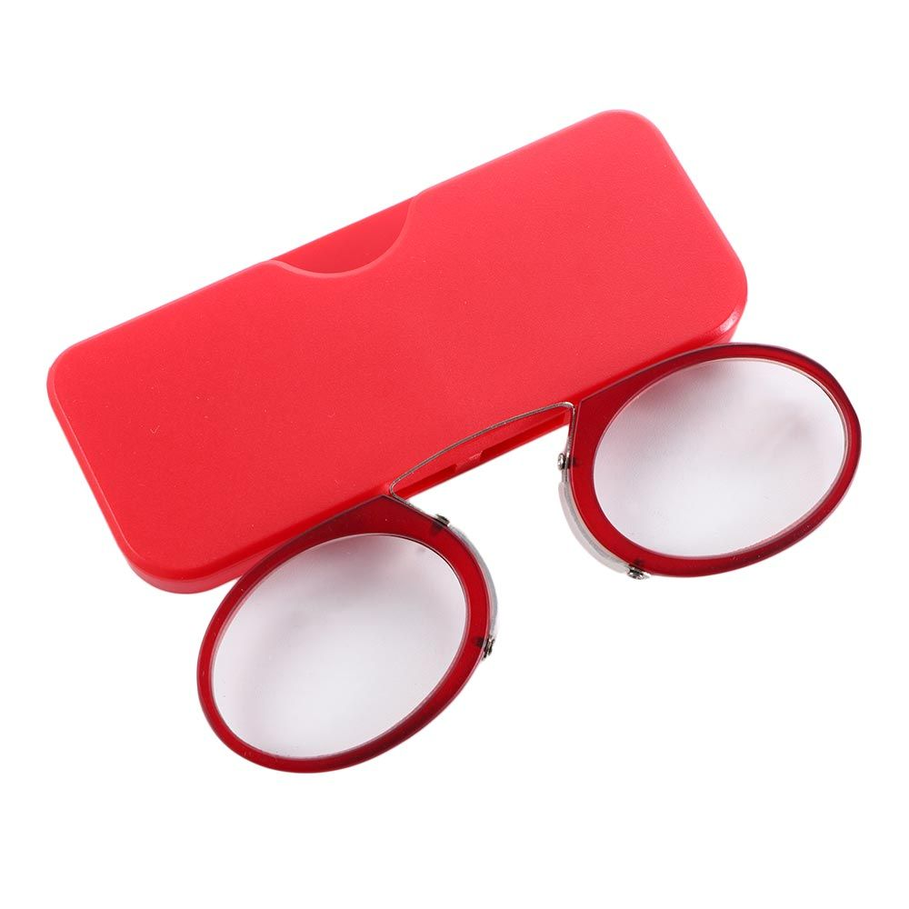 Draagbare Neus Clip Legless Presbyope Bril Leesbril Mini Vergrootglas Ultra Dunne Bril Ovaal Met Case + 10 Tot + 35