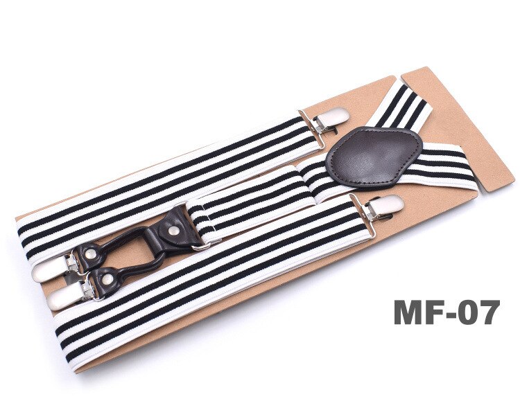 Men Suspenders Straps Trouser Braces Adjustable Elastic Solid Color Y Back 4 Clips for Wedding Casual Formal Father Husband: MF-07
