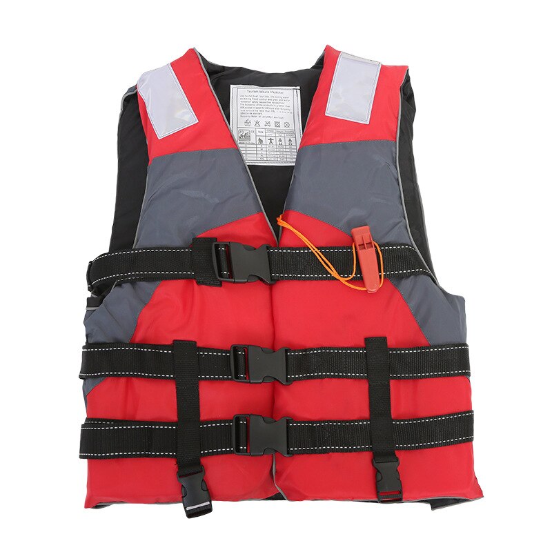 Adult Life Jacket Water Sports Rafting Buoyancy Rescue Belt Whistle Outdoor Swimming Boating Men Jacket Safety Vest Fishing -40: Red